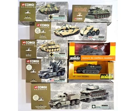 Corgi Classics &amp; Solido, a boxed military group to include Corgi 66701 (Heritage Collection) AMX Depanneur, Corgi 55601&n