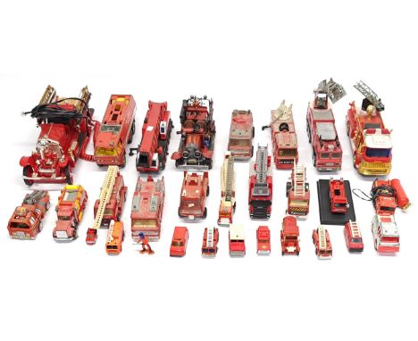 Dinky, Matchbox &amp; similar, an unboxed Fire Engines, Fire Support Vehicles &amp; related group. &nbsp;Includes a Fire Engi