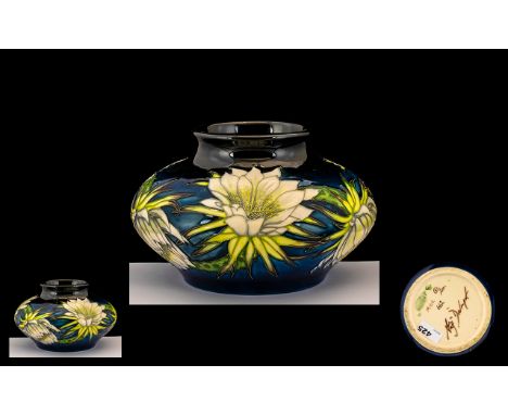 Moorcroft Collector's Club Limited &amp; Numbered Signed Edition Vase 'Queen of the Night' Pattern.  Date 2001.  Designer Anj