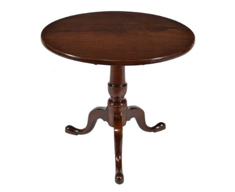 A mahogany tripod table, late 18th/early 19th century, 70cm high, the top 78cm diameter