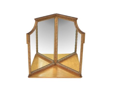 A Victorian Giltwood corner mirror, late 19th century, Charles Nosotti, London, 86cm high, 81cm wide, 42cm deep