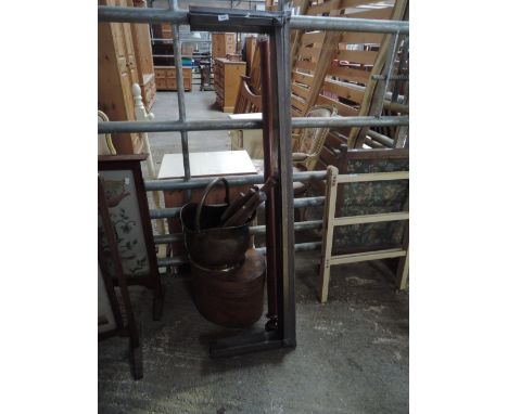 A vintage hat tin, fender, coal scuttle etc