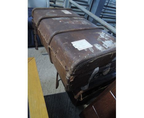Two vintage travel trunks