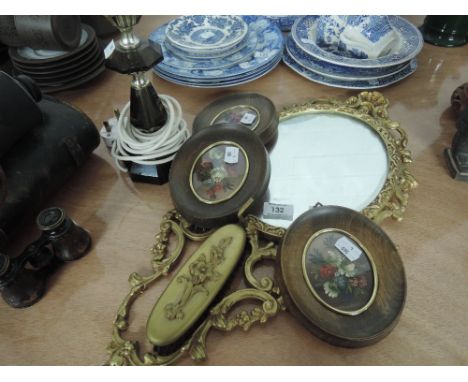 A miscellaneous selection including wall mirror and table lamp etc