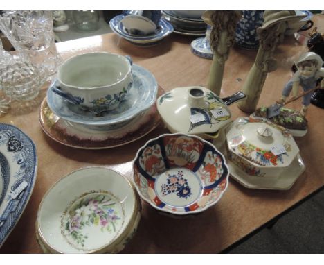 A selection of ceramics including Stavangerflint, Royal Worcester figurine 'Saturdays Child' etc