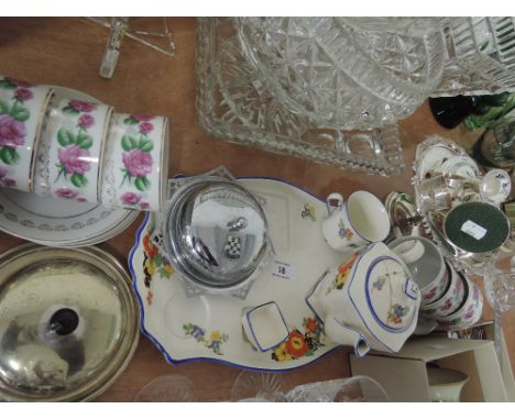 A part tea service and a selection of platedware etc