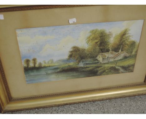 A late Victorian watercolour, E A Poole, depicting a rural waterway, signed and dated