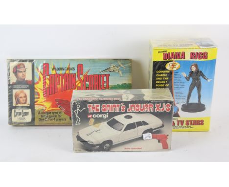 Captain Scarlet Waddington's game (board only), Corgi The Saint's Jaguar XJS and a Juniper Diana Rigg model, all boxed (3). 