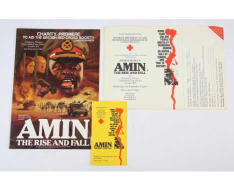 Amin The Rise and Fall - London Premiere brochure with one ticket and info page. 