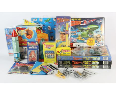 Thunderbirds  Rescue game, drawing games, Matchbox toy, wrapping paper, Zeon watch, wallet, trading cards, camera, bubble bat