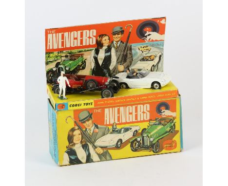 Corgi Toys Gift set 40, The Avengers, comprising red and black Bentley and Lotus Elan S2, white body with black interior, box