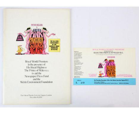 The Pink Panther Strikes Again - Royal World Charity premiere brochure from the Odeon Theatre Leicester Square on December 16