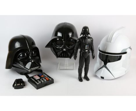 Star Wars  - Darth Vader helmet from 1995, another with a voice recorder, Clone Trooper helmet, Darth Vader doll from 1978 an