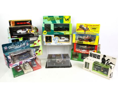 Corgi - 10 modern collectible die-cast cars, The Green Hornet, The Italian Job, Dad's Army x 2, Chitty Chitty Bang Bang x 2, 