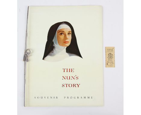 The Nun's Story (1959) London Premiere brochure starring Audrey Hepburn, with one ticket from Warner Theatre Leicester Square
