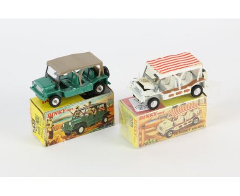 Dinky Toys die-cast model ref 106 Mini-Moke 'The Prisoner', in a reproduction box and a Dinky Mini-Moke ref 342, boxed (2). 