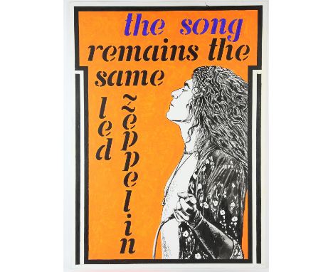 Led Zeppelin 'The Song Remains the Same' - Original hand painted artwork on thick paper by John Judkins, signed and dated 76,