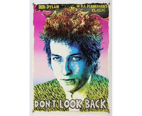 Bob Dylan 'Don't Look Back' concert poster, rolled, 18 x 25 inches. Condition Report:  overall light creasing.
