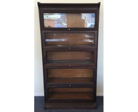 A five stack Globe Wernicke type bookcase. Est. £160 - £180.