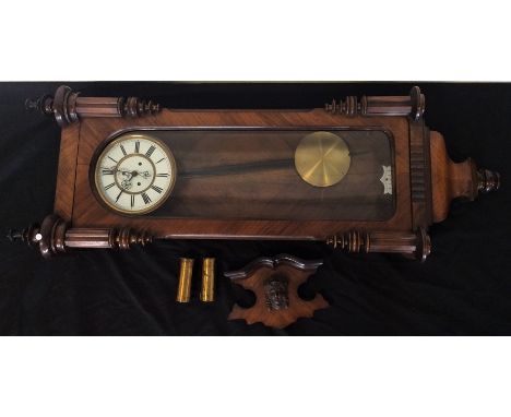 A good quality mahogany regulator clock with white enamel dial. Est. £60 - £80.
