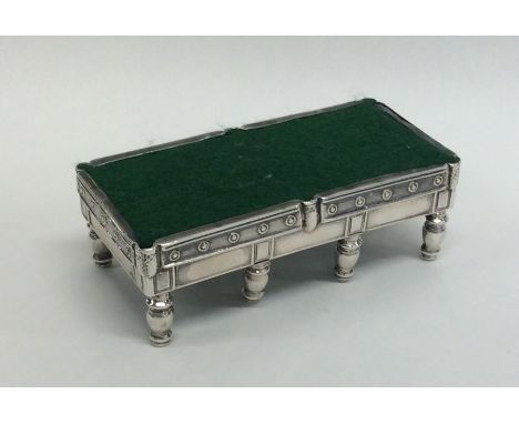 A novelty silver pin cushion in the form of a full size snooker table. Birmingham. By TH&amp;H. Approx. 39 grams. Est. £100 -