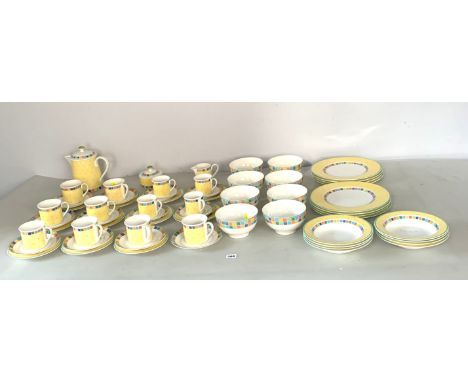 Villeroy &amp; Boch 'Twist-Alea Limone' 62 piece tea &amp; dinner service comprising 8 dinner plates, 8 soup bowls, 8 breakfa