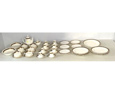 Royal Doulton 'Rochelle' 66 piece tea &amp; dinner service comprising 10 dinner plates, 11 side plates, 12 tea plates, 6 soup