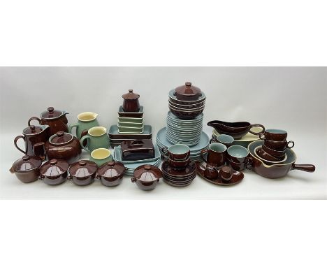 Denby dinner and tea wares, comprising largely Homestead pattern, to include dinner plates, salad plates, serving plates and 