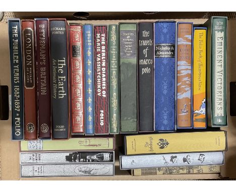 Folio Society - twenty volumes including London Portrait of a City; The Earth; The Siege of Quebec; Journals of the Western I