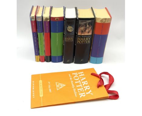 J.K. Rowling: three Harry Potter first editions - The Order of the Phoenix, The Half Blood Prince and The Deathly Hallows wit