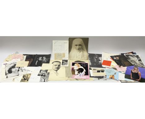 Collection of approximately 350 autographs of entertainment personalities including Lauren Bacall, Marlene Dietrich, Ewan McG