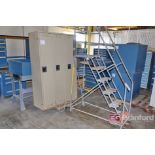 (1) Workbench, (2) Metal Bookcases, Tennsco Lockers