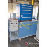 (1) Lista Two Door Metal Storage Cabinet, (1) Stanley 5-Drawer Small Parts Cabinet / Tool Box