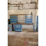 (1) Lista Workbench, Wooden Top, 2- Lower 5 Drawer Cabinets