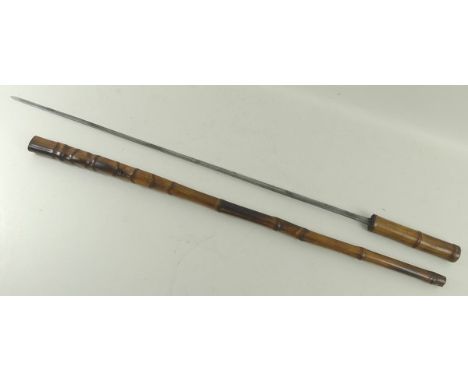 A 19th century bamboo sword stick, 82cm long. 