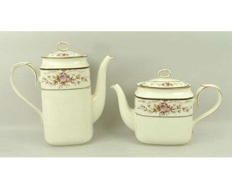 A Noritake porcelain part dinner and tea service decorated in 'Brently' pattern, number 9730, comprising pair of graduated me