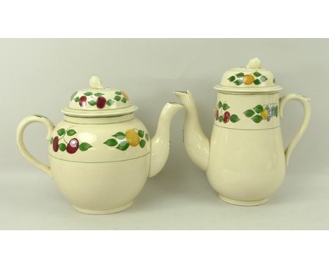 An Adams Titian Ware part dinner and tea service, comprising two oval graduated platters, sauce boat, lidded jug, pot, lidded