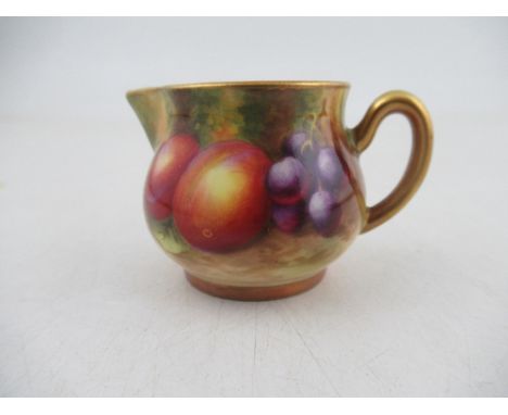 A Royal  Worcester miniature jug decorated with hand painted fruit by Ayrton  Condition Report:   Good condition, no signs of