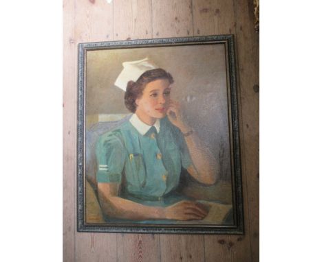 Mamamalle ?&nbsp; Portrait of a lady in nurses uniform 27ins x 22ins&nbsp;