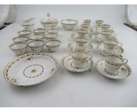 A collection of 18th century Worcester tea ware, bearing the crescent mark , including ten cups and eight saucers, bowl, jug,