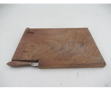 A&nbsp; Ben Oxley Mouseman rectangular cheeseboard , with a cheese knife