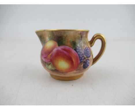 A Royal Worcester miniature milk jug decorated with Fruit by Freeman height approx 1.25ins Condition Report:   Good condition