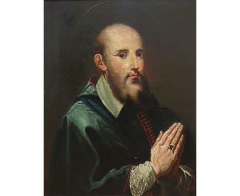 Italian School, 18th Century, A portrait of St Ignatius, oil on canvas, 69 x 54cm.
