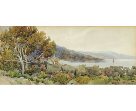 Fred A Rawlence (British, 19th/20th Century), Mentone on a Grey Day, initialled and dated 'F A R 97' (lower right) and bears 