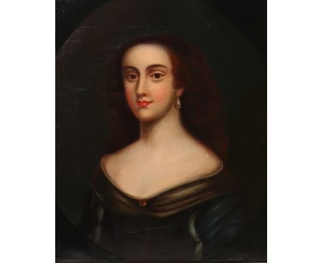 English School, 19th Century, Portrait of a 17th Century lady, oil on canvas, 35.5 x 29cm.