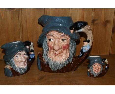 Graduated set of three Royal Doulton character jugs - Rip van Winkle. Circa 1954