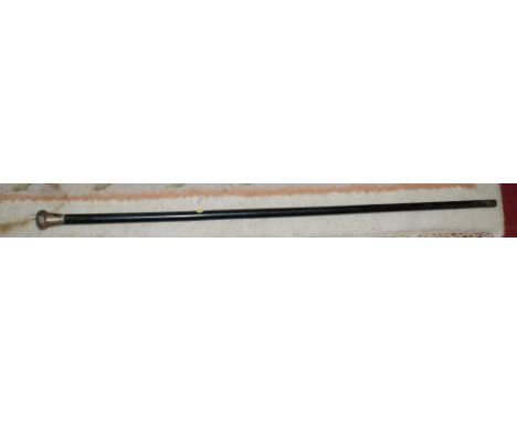 Vintage walking cane with embossed silver top