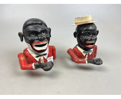 2 cast iron novelty jolly golly money banks  Disclaimer: These items are listed on the basis they are illustrative of a bygon