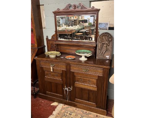 Edwardian mahogany chiffonier - Approx W133cm D44cm H175cm 