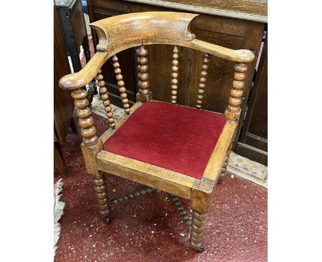 Antique corner chair with bobbin turn legs 